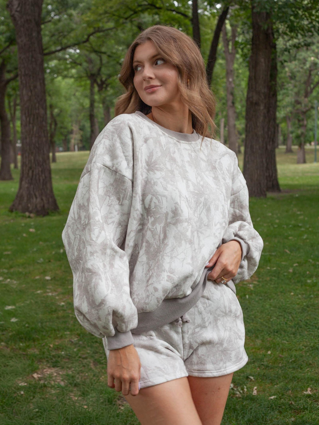 Woodland Camo Crewneck Top