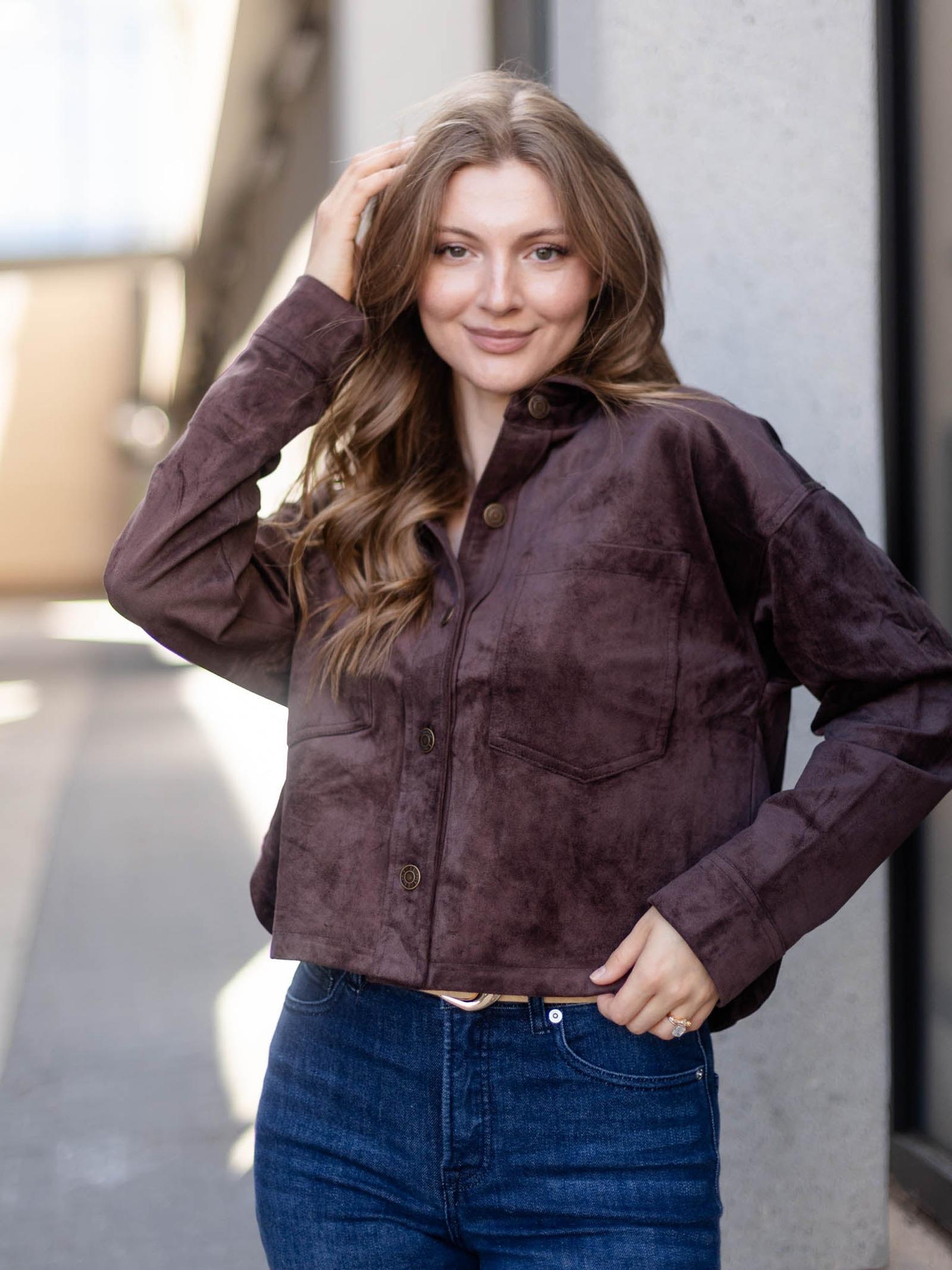 Z Supply All Day Cropped Suede Jacket | Leela and Lavender
