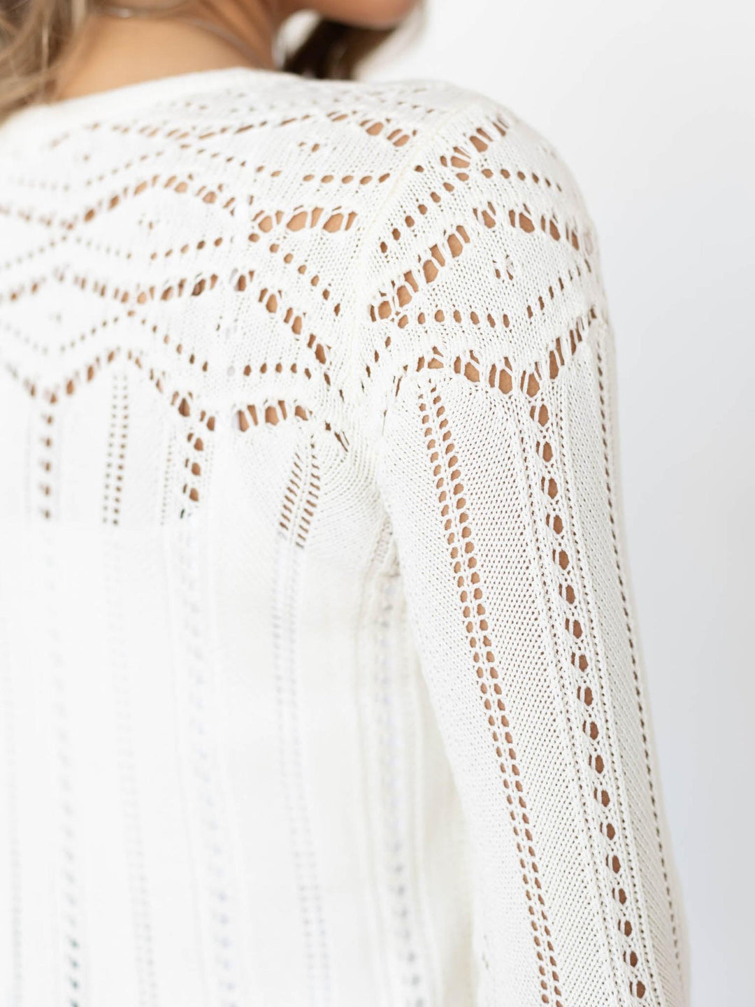 cream knit cardigan top