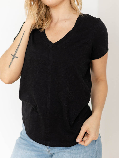 black vneck tee