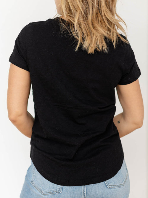 black vneck tee