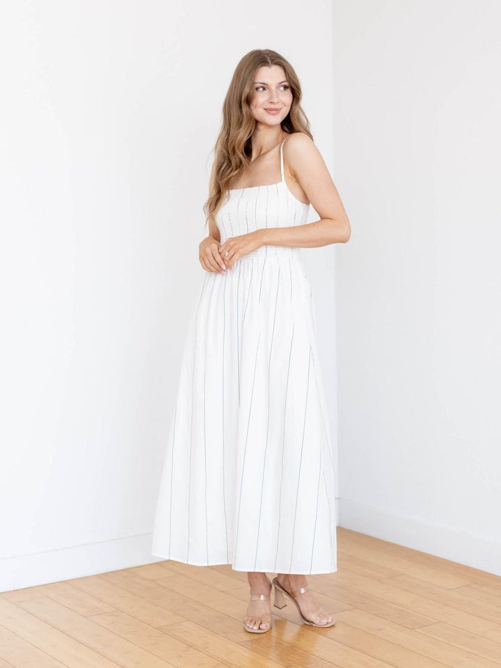 striped midi dress