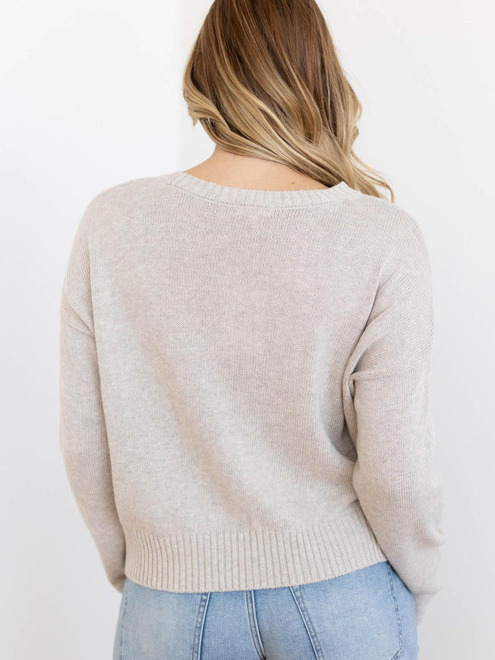 boxy tan beach sweater