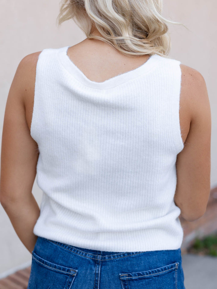 fuzzy sweater knit vest