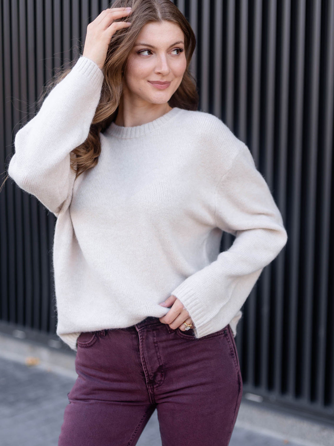 oatmeal colored sweater