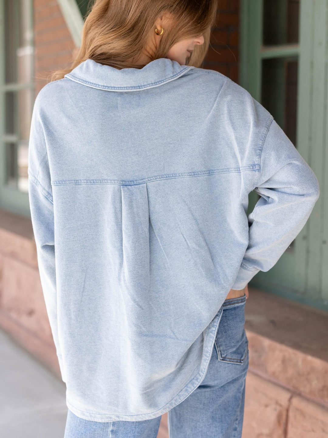 soft knit denim jacket