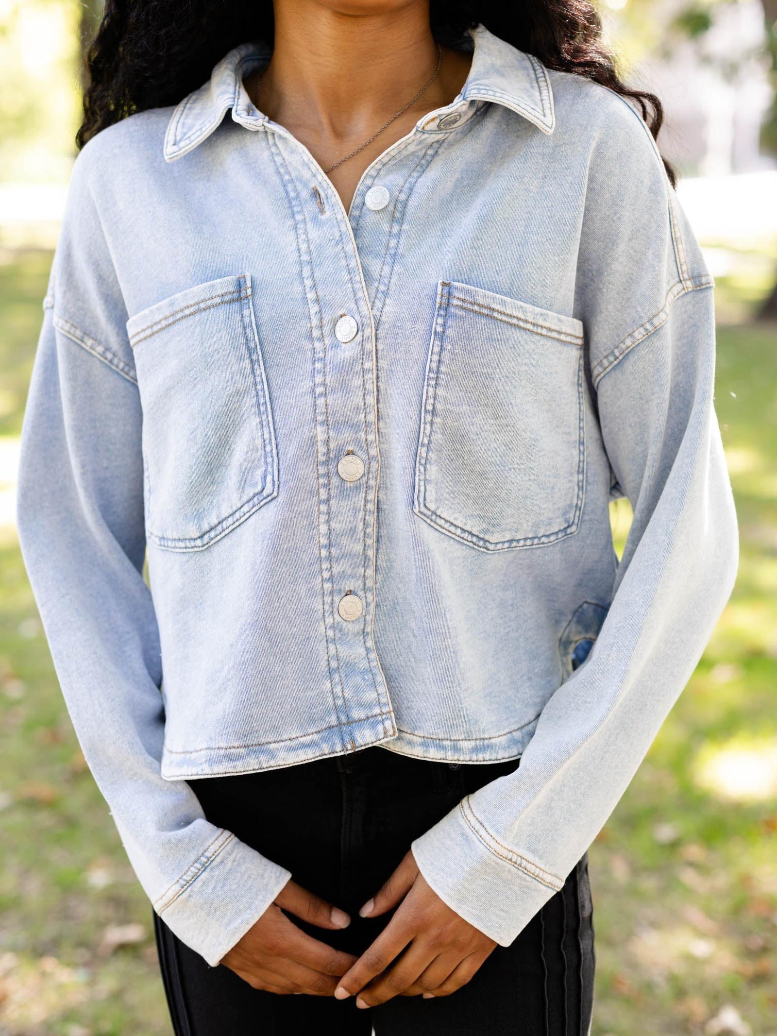 Z Supply Cropped All Day Knit Denim Jacket – Leela and Lavender