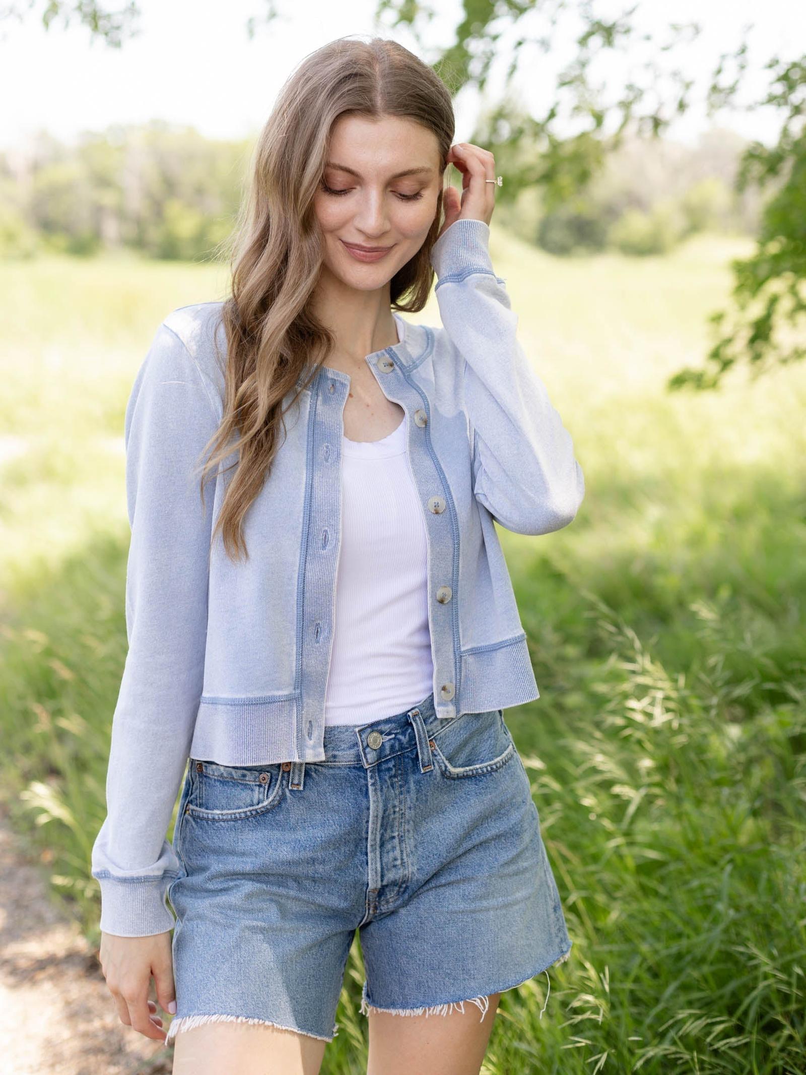 Denim&amp;supply セーター Z Supply Boyfriend Denim Sweatshirt - Ocean Air Indigo