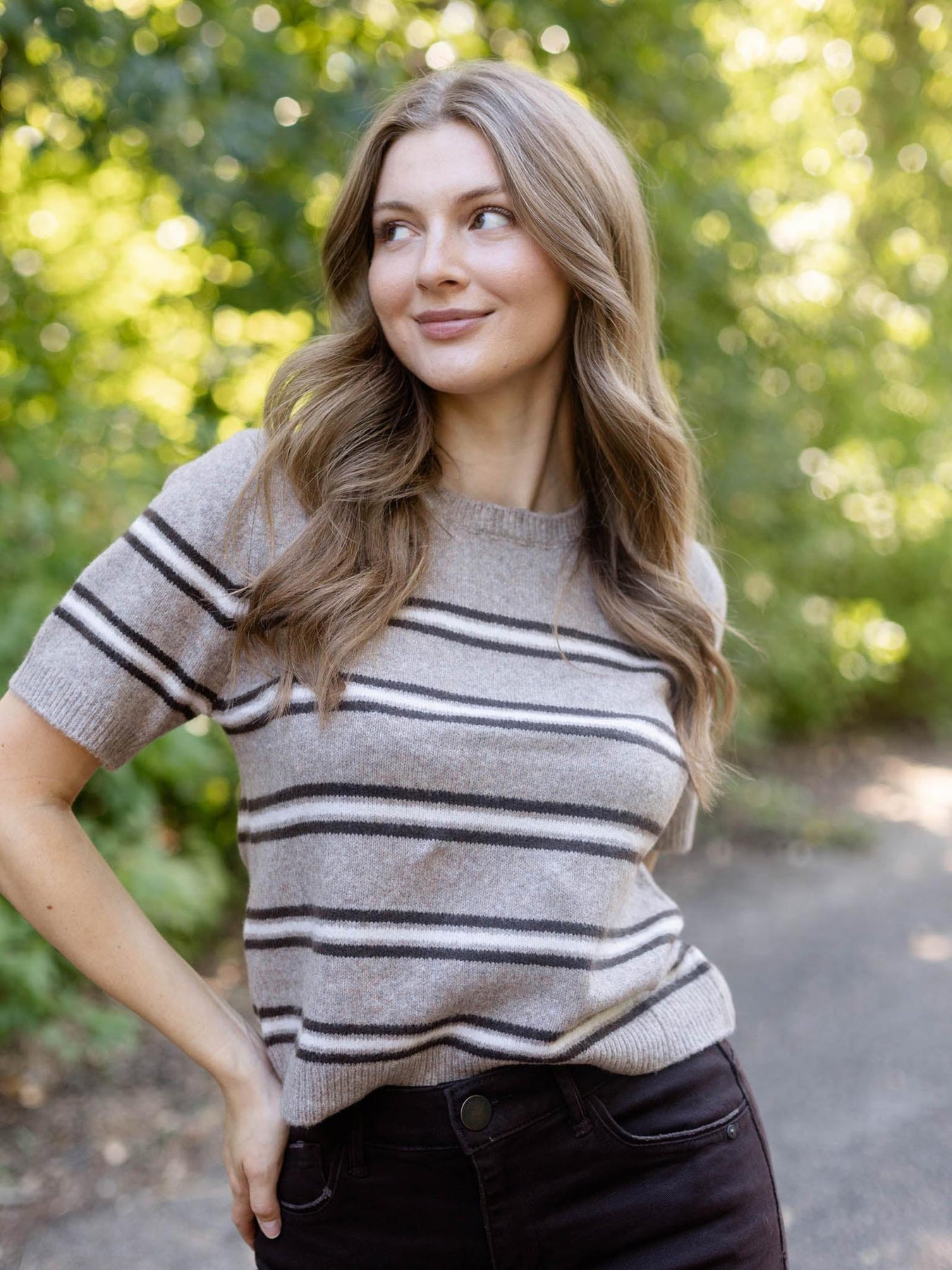 Z Supply Gatewood Striped Sweater – Crewneck Short Sleeve | Leela