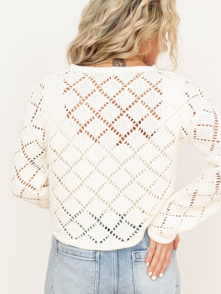 diamond pattern crochet sweater
