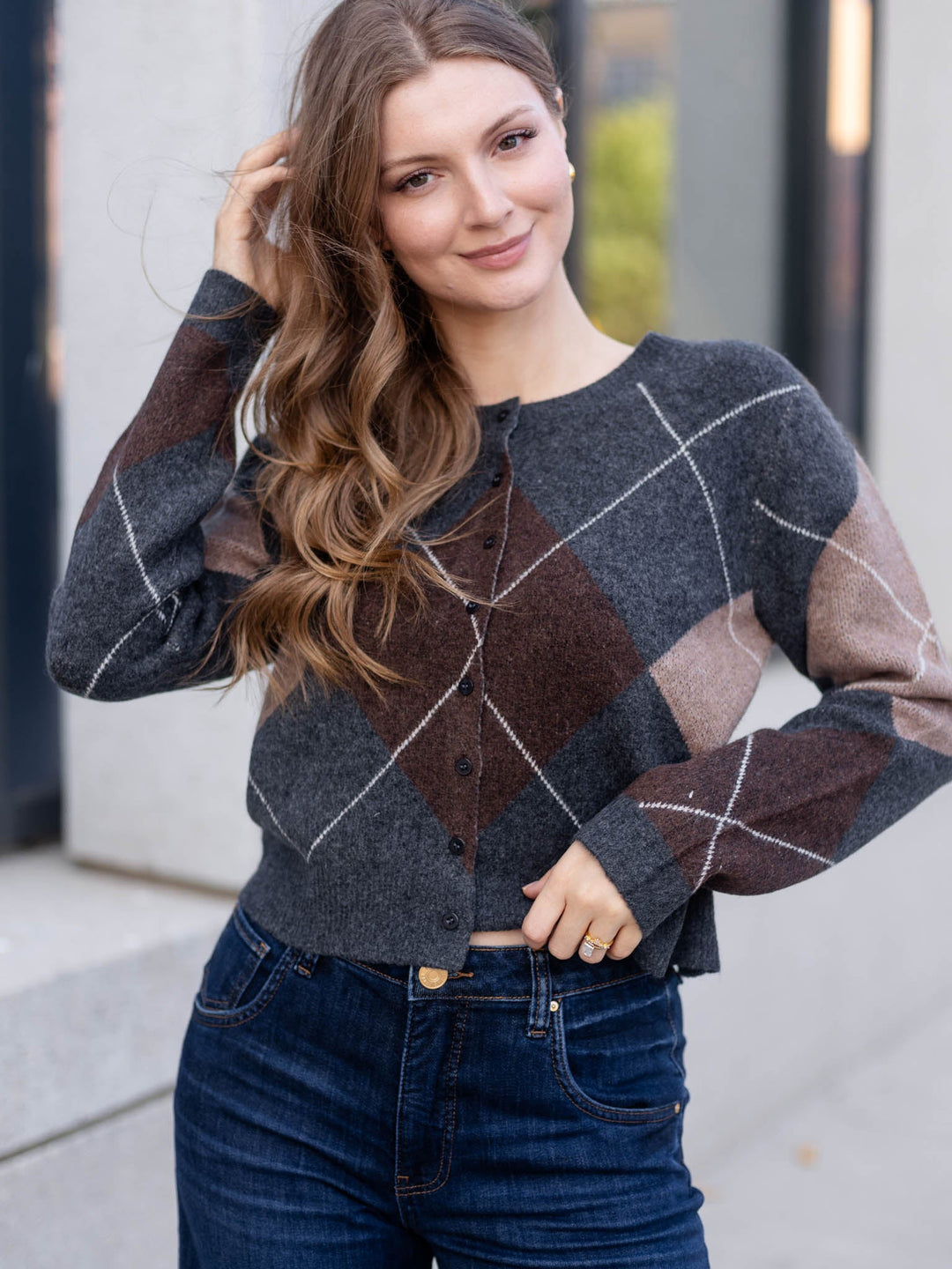 button front cardigan