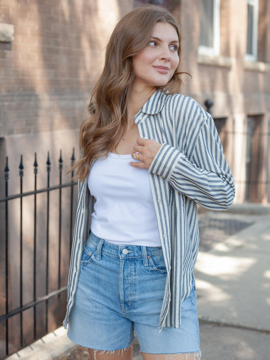 Z Supply Reese Button Up Stripe Top