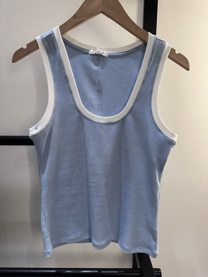 light blue tank top