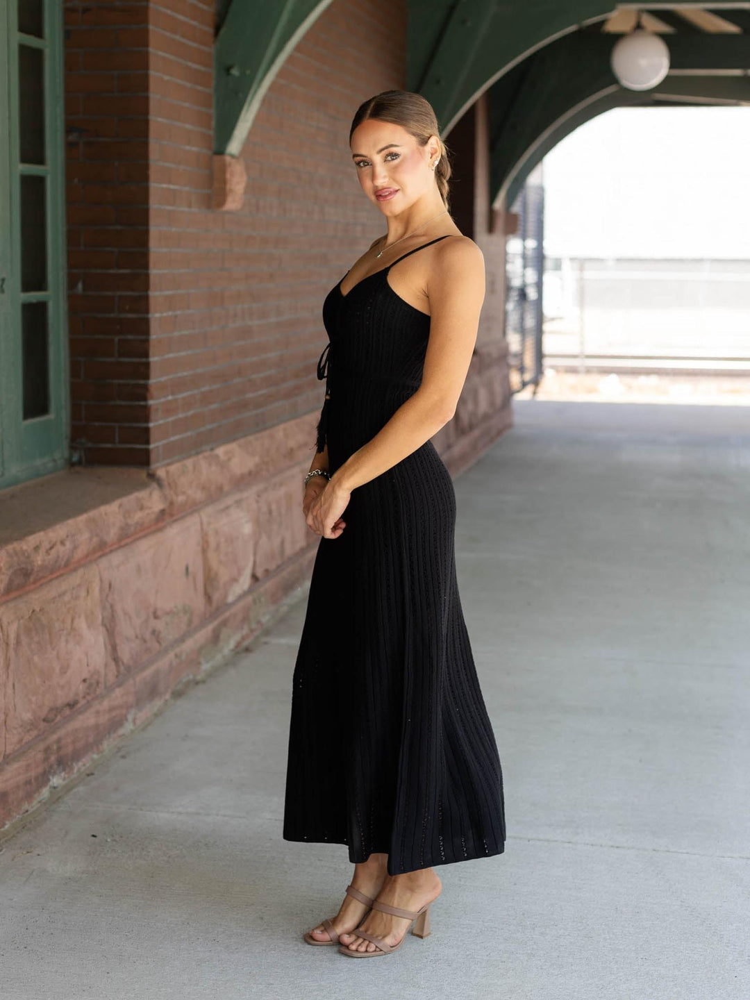 Z Supply Sunda Crochet Midi Dress Black Large