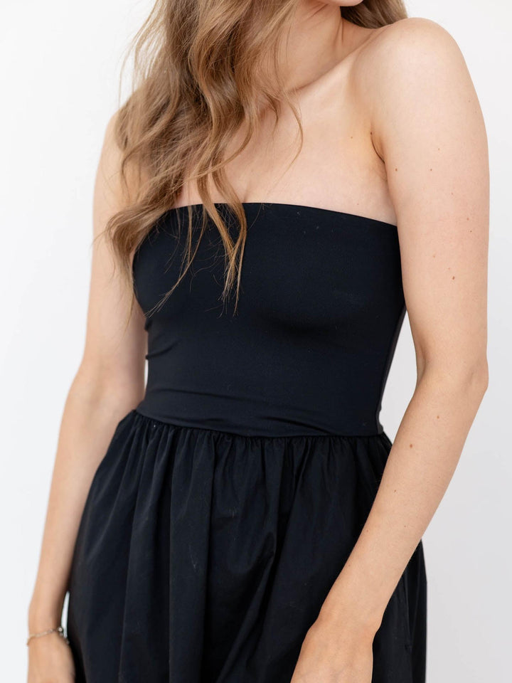 strapless midi dress