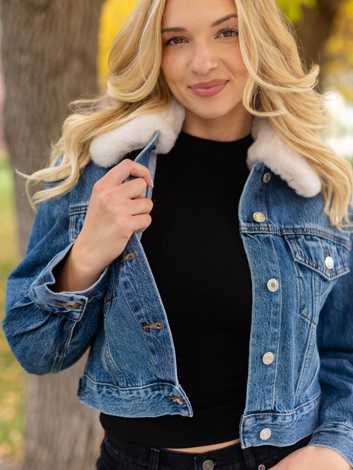 Z Supply The Daily Denim Fur Jacket