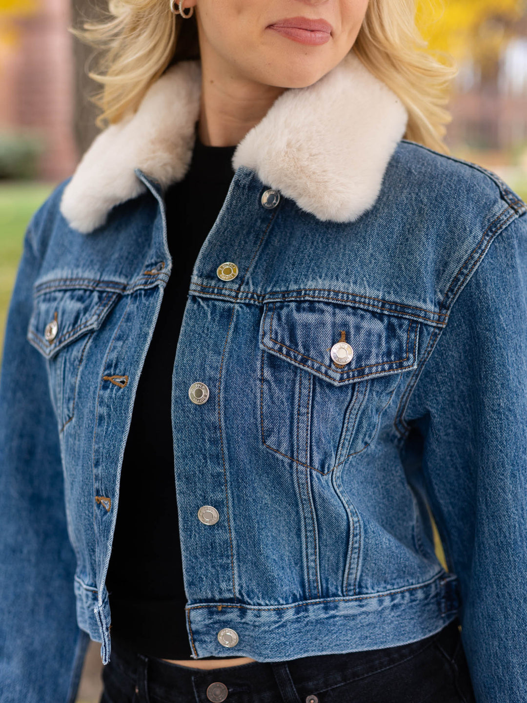 Z Supply The Daily Denim Fur Jacket