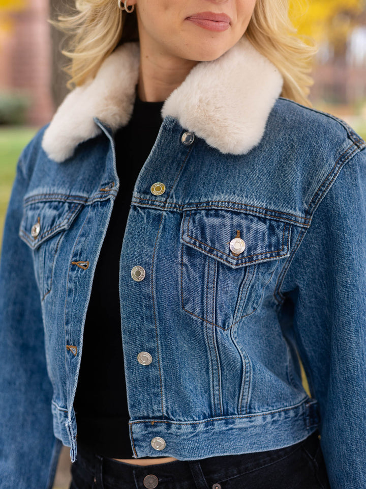 Z Supply The Daily Denim Fur Jacket