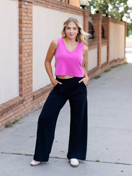 bold pink washed tank