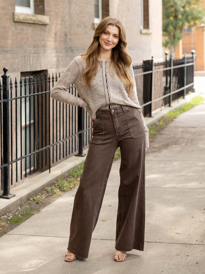 brushed sweater knit cardigan