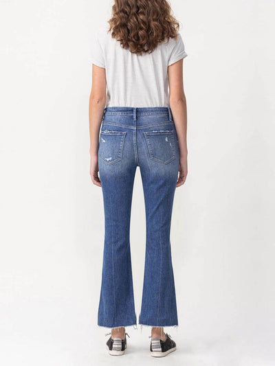 high rise flare denim