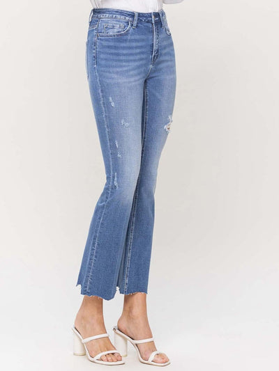 distressed flare denim
