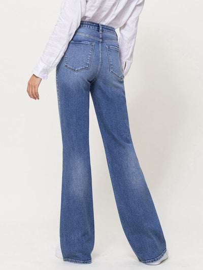 long length flare denim