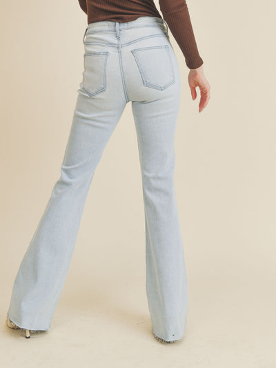 just black long flare jeans