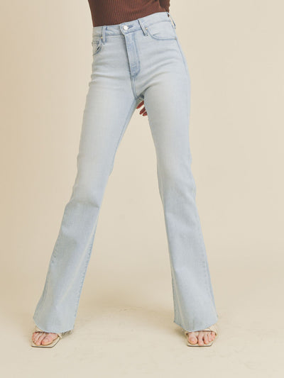 light wash flare jeans