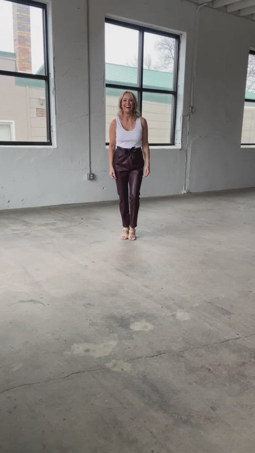 Bishop & Young Harper Vegan Leather Paperbag Pant