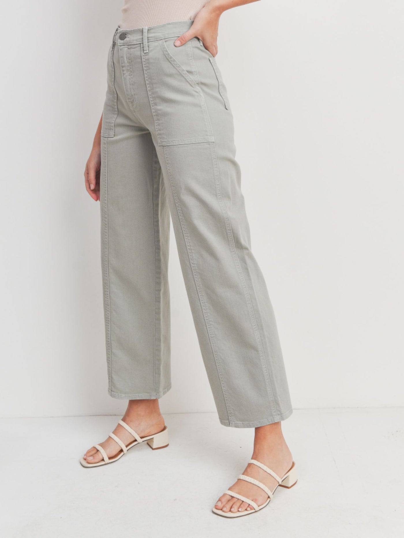 cropped colored denim
