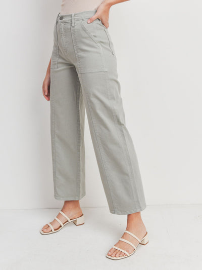 cropped colored denim