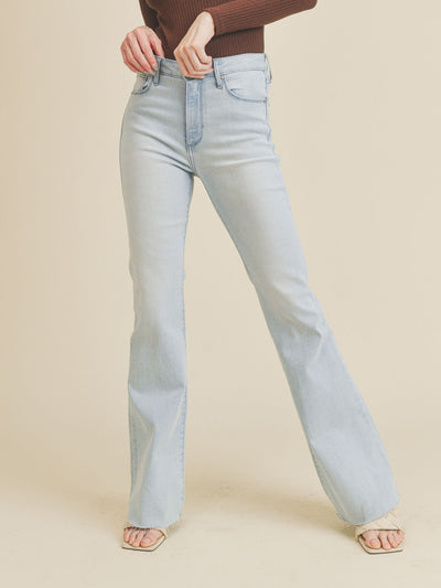 Just Black Light Denim High Rise Scissor Cut Flare