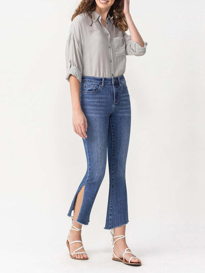 cropped dark denim