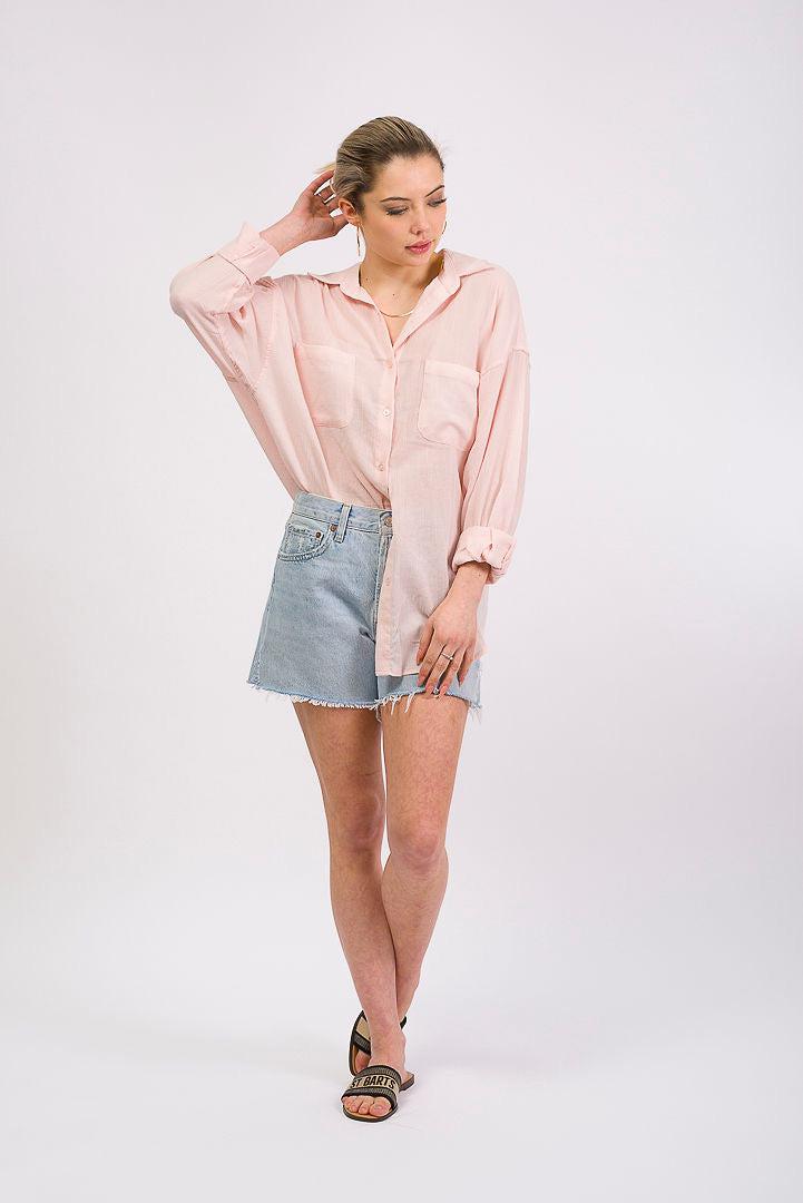 light pink button up