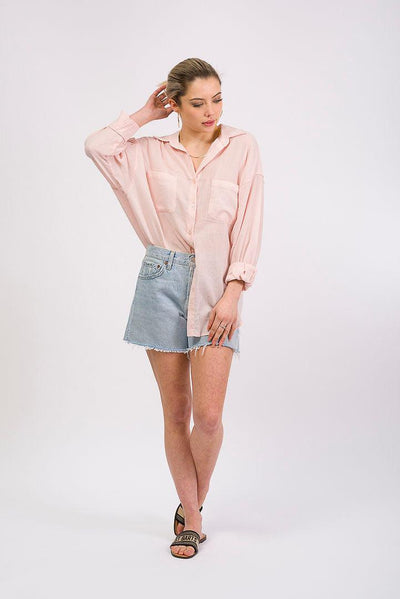 light pink button up
