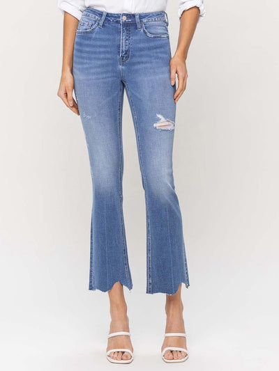 crop flare denim
