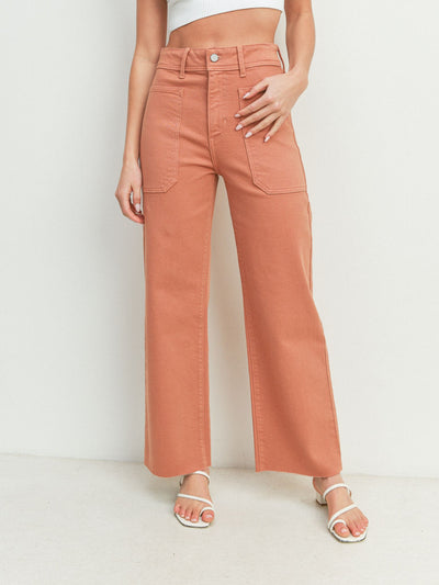 colored wide leg pants
