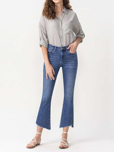 denim crop flare