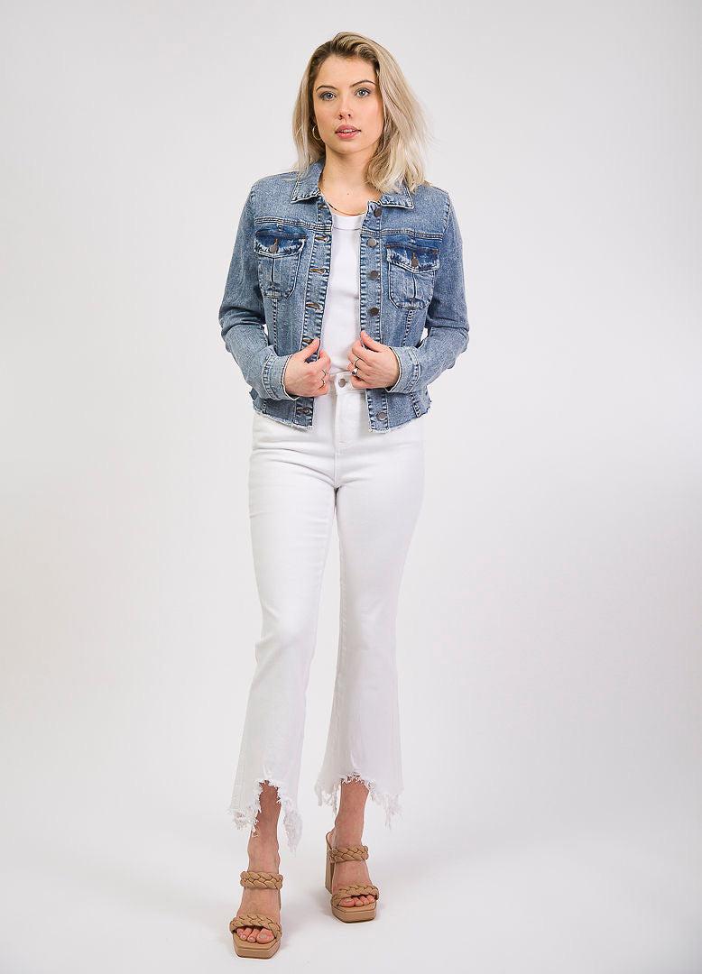 fray hem denim jacket