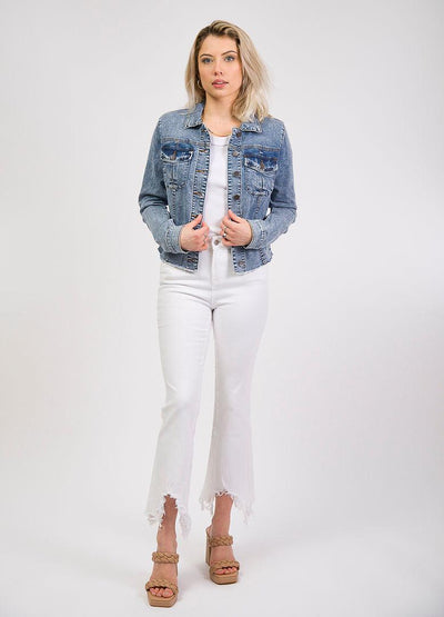 fray hem denim jacket