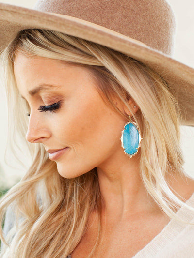 teal drop earring