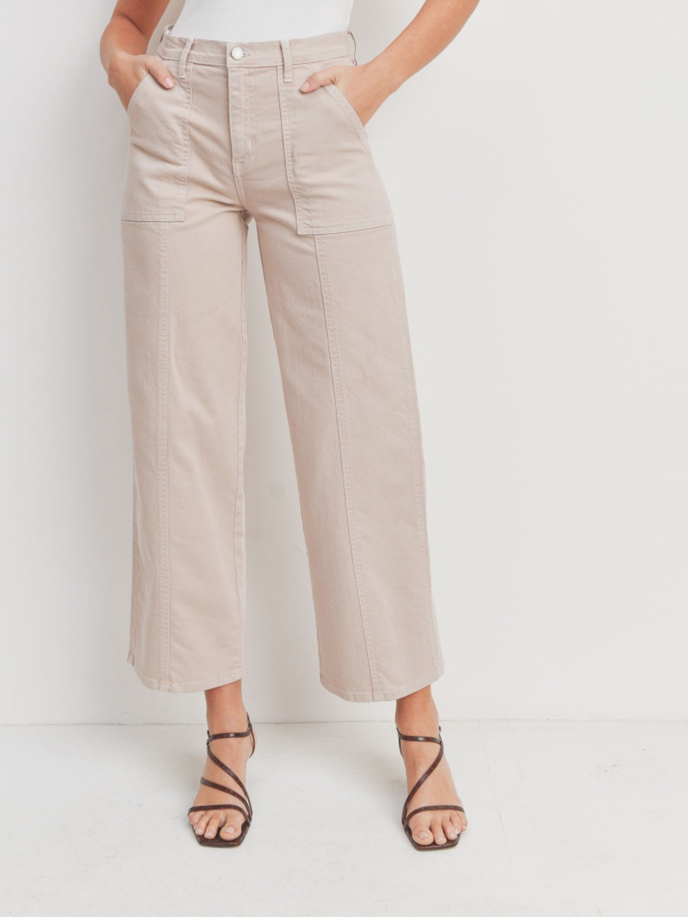 wide leg cargo denim