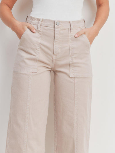 wide leg utility denim