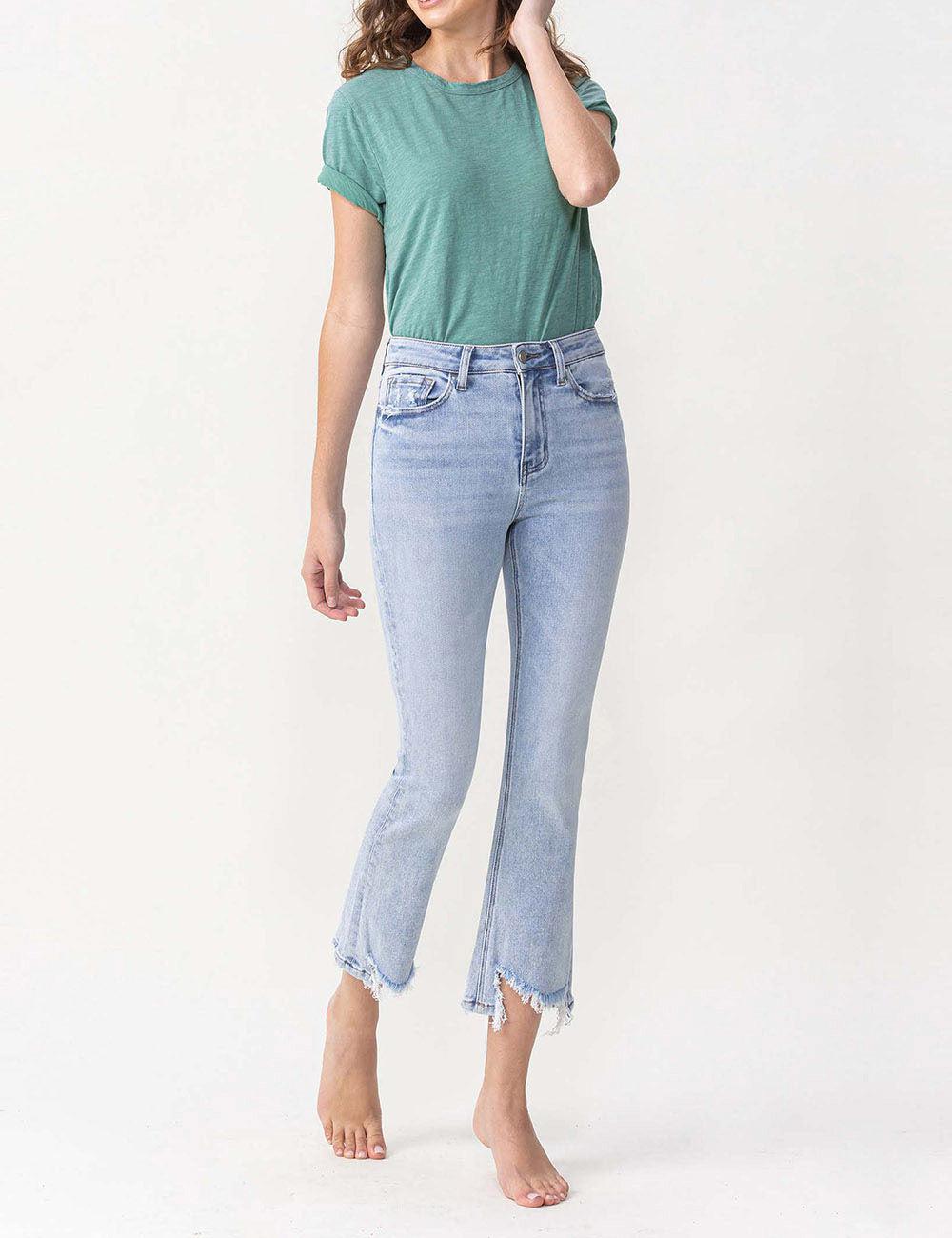 distressed crop denim