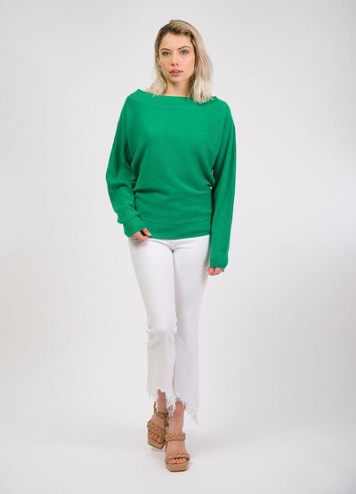slouchy green sweater