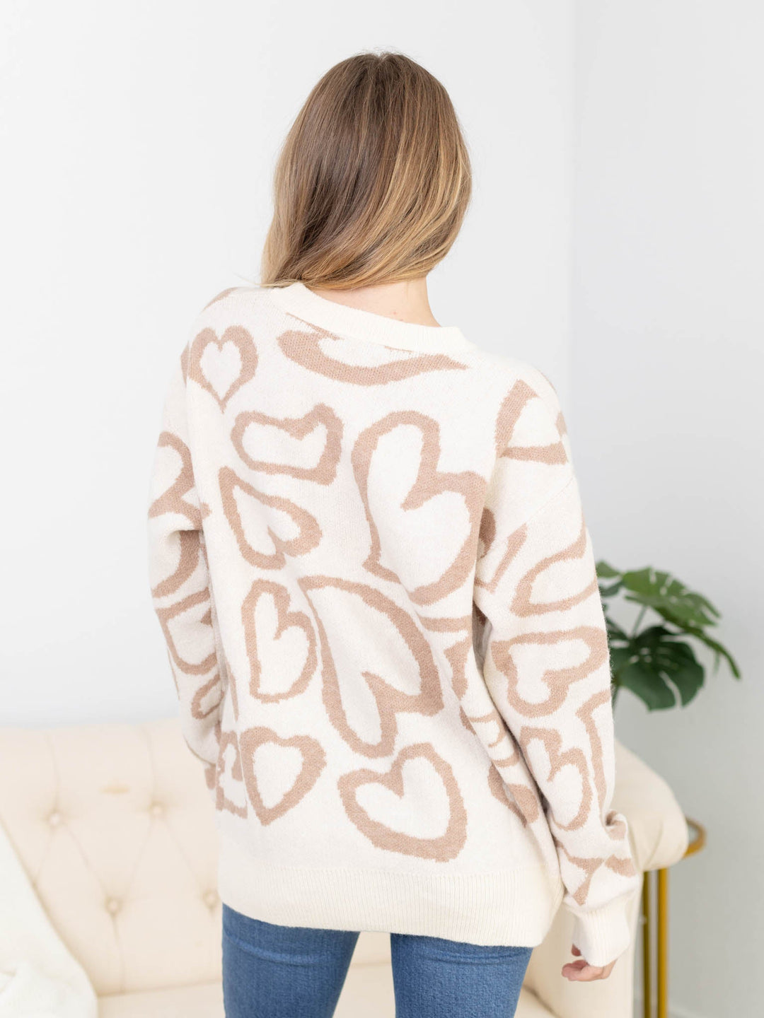 Miss Sparkling-Abstract Heart Sweater - Leela and Lavender