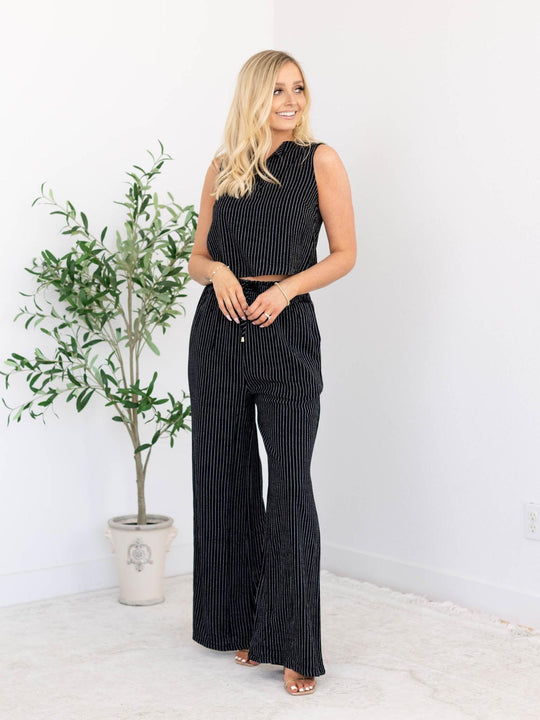 Leela flared top with checkered pants co-ord set
