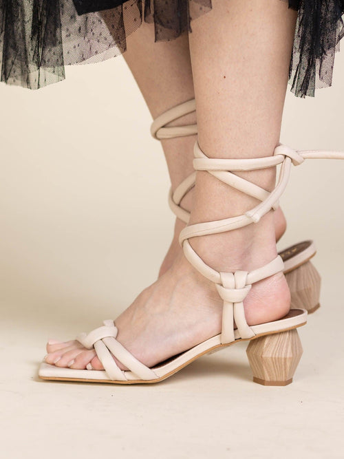 ALOHAS-ALOHAS Creative Ankle Strappy Hex Heel Sandal - Leela and Lavender