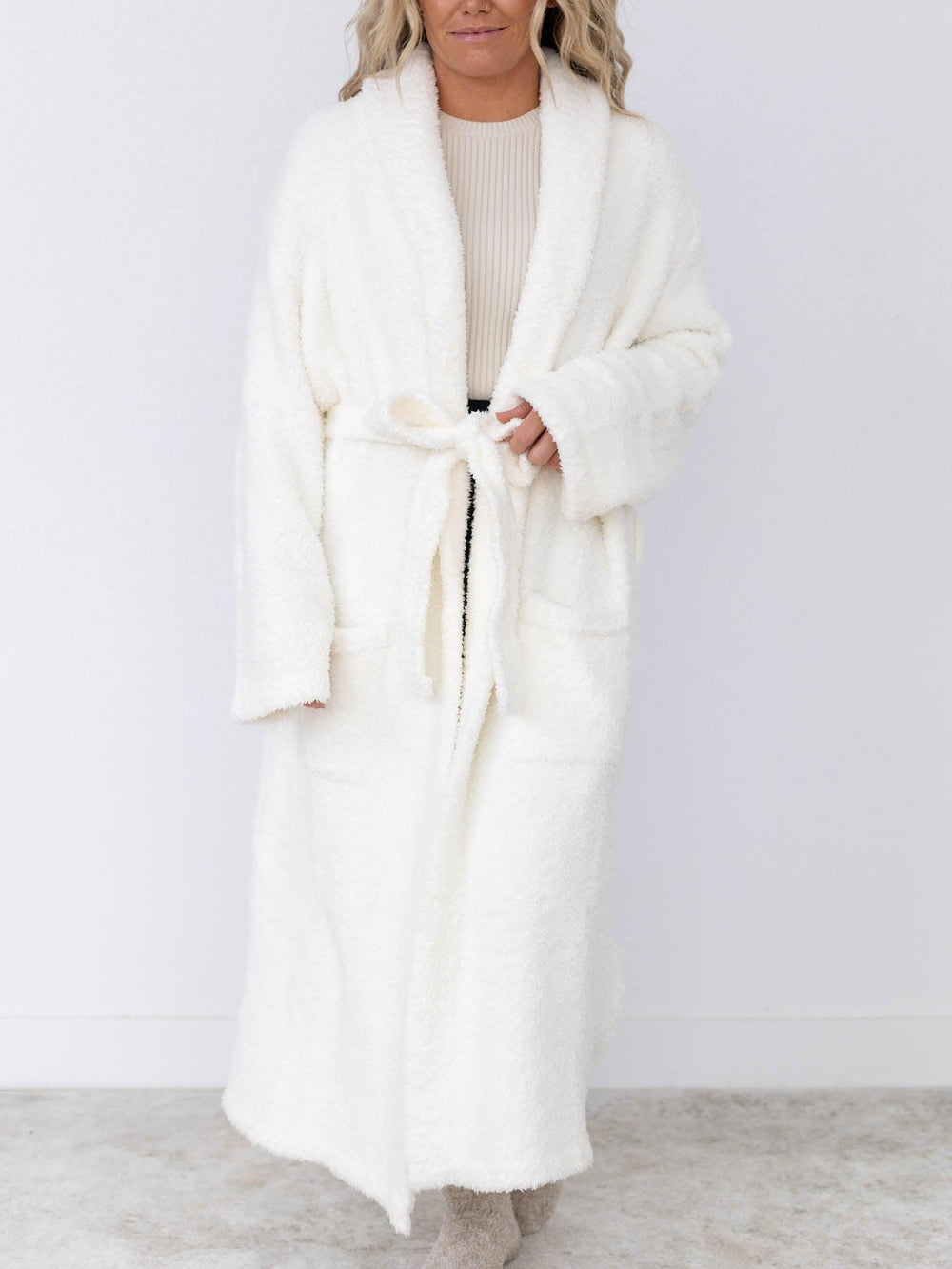 Barefoot Dreams-Barefoot Dreams CozyChic Heathered Detail Robe - Leela and Lavender